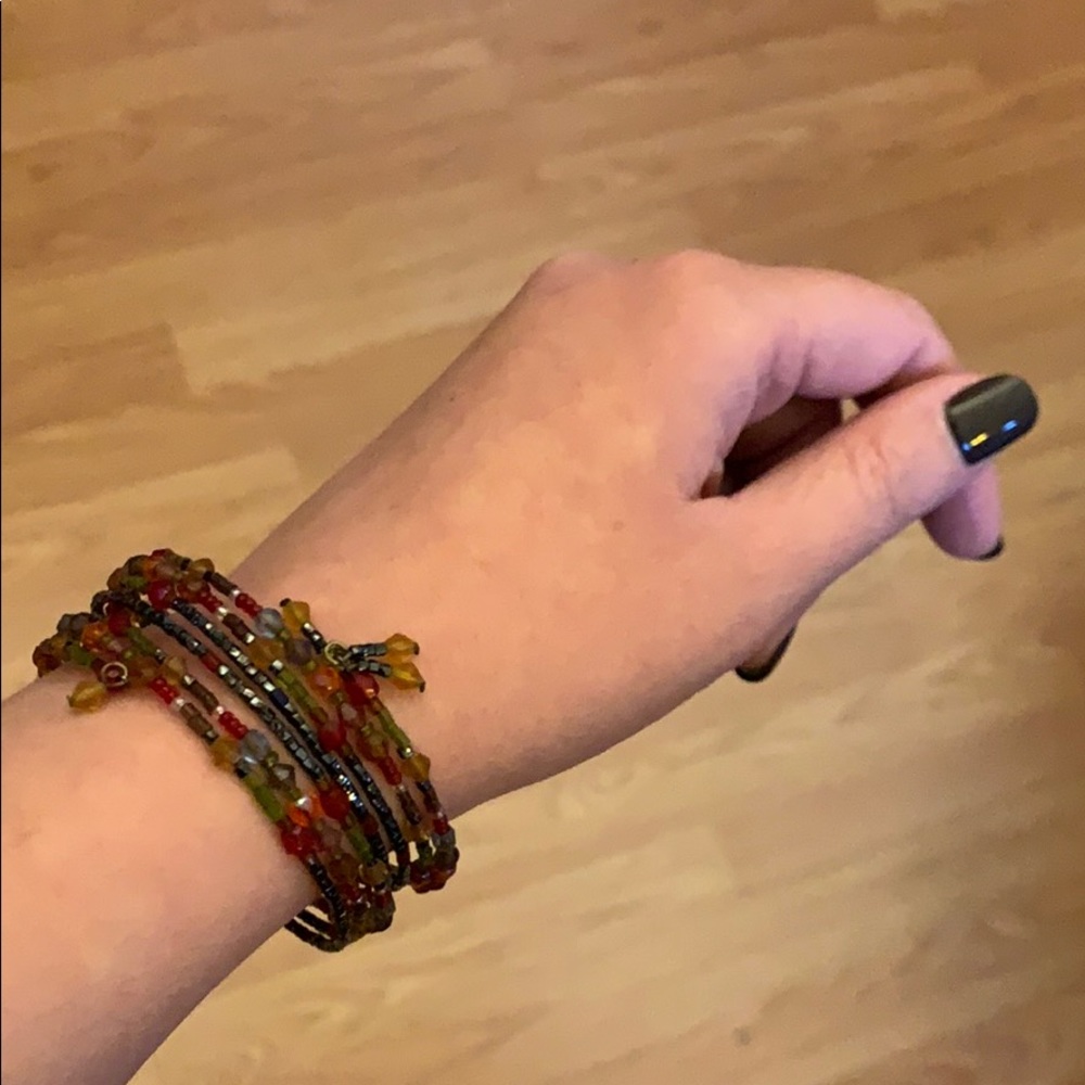 Wrap-around beaded artisan bracelet